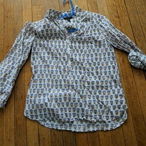 J Crew floral cotton popover